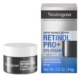 Neutrogena Rapid Wrinkle Repair eye cream jar close-up for nighttime use.