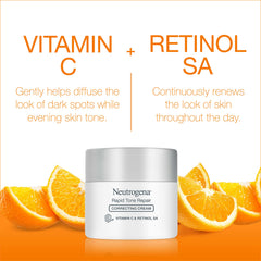 Neutrogena Retinol + Vitamin C Correcting Cream on neck massaged for even tone.