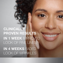 Dropper dispensing Neutrogena Rapid Wrinkle Repair serum for smooth skin