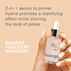 Neutrogena Shine Control serum pump application demonstrates quick, lightweight priming.