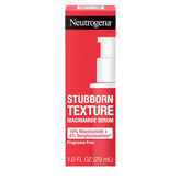 Neutrogena Stubborn Texture Serum bottle on vanity suggesting smoother, more even skin