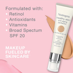 Neutrogena Tinted Moisturizer on a hand, showing sheer coverage for a natural, dewy finish.