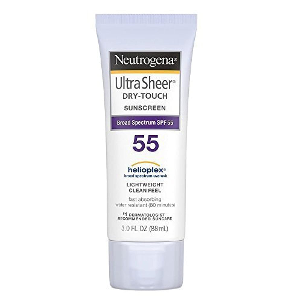 Neutrogena Ultra Sheer Dry-Touch sunscreen bottle with a matte finish for daily wear.