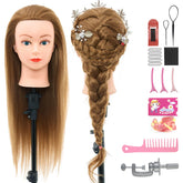 Neverland 28-inch blonde mannequin head for professional hairstyling practice.