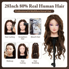 Neverland Beauty head shows dense hair and heat resistance for professional styling.
