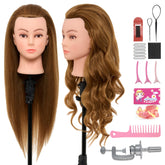 Neverland Beauty 28-inch mannequin head close-up shows realistic hair texture for precision styling