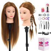 Neverland Beauty mannequin head with 28-inch 80% human hair for versatile styling practice.