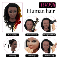 Neverland Beauty real-hair mannequin head for curling, cutting and heat-styling trials.