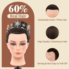 Neverland Beauty mannequin head hair close-up highlights natural texture for styling