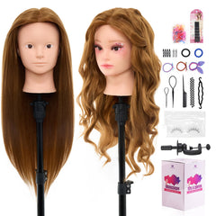 Neverland Beauty & Health mannequin head 28-inch with real hair for realistic styling practice.