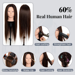 Neverland mannequin head hair washable for repeated styling sessions.