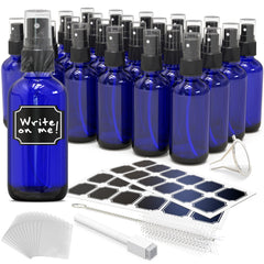 Nevlers blue glass spray bottle 4oz pack with precise nozzle for everyday refills.