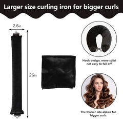 NEW NOAM heatless curls satin scarf wrap in black for luxurious protection.