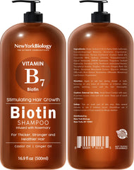 New York Biology biotin conditioner bottle front highlighting smoothing and thickening benefits for thinning hair