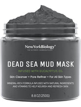 New York Biology Dead Sea Mud Mask packaging showcases spa-quality skincare for daily pore refining