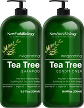 New York Biology Tea Tree Shampoo bottle offers a refreshing scalp cleanse.