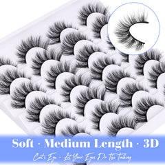 Newcally flexible cotton band lashes for comfortable all-day wear