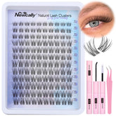 Newcally lash clusters kit soft-lightweight-fiber close-up for natural-looking lashes at home