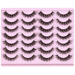 Newcally Lashes mink false eyelashes natural look wispy band for everyday makeup