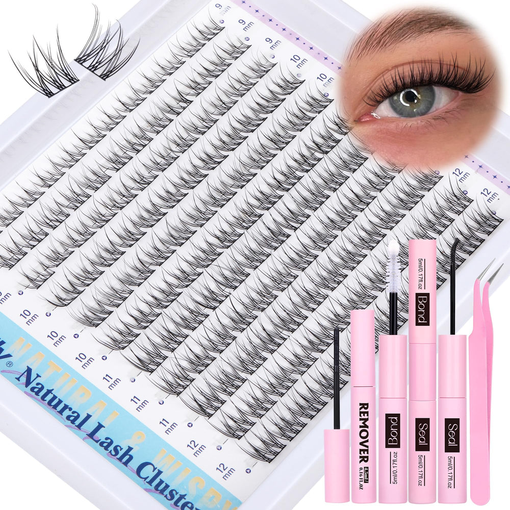 Newcally Natural Lash Clusters Kit packaging illustrates an easy at-home upgrade.