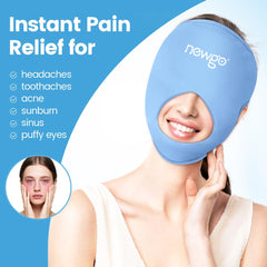 NEWGO Ice Pack Face Mask eye-zone padding reduces puffiness and fatigue.