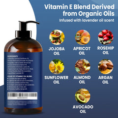 Applying Nexon Botanics organic vitamin E oil blend on skin for nourishing benefits.