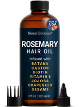 Nexon Botanics rosemary oil bottle showing hair nourishment for fuller appearance