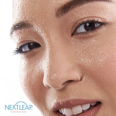 Next Leap Glow Serum niacinamide 3% panel highlighting balanced tone