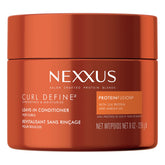 Nexxus Curl Define leave-in bottle pour for smoother, more defined curls.
