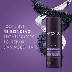 Nexxus Keraphix cream jar viewed from top demonstrates rich conditioning