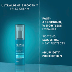 Nexxus Ultralight Smooth Shampoo bottle for a lightweight base that supports frizz defense.