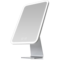 NEZZOE Lighted Makeup Mirror front view with sturdy stand for stable vanity use