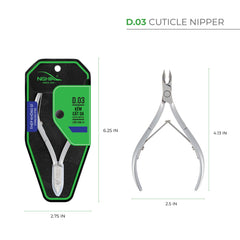NGHIA cuticle nipper D-03 jaw16 double-spring mechanism enables smooth, controlled trimming.