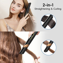 Nicebay 1in titanium flat iron LCD display shows real-time temperature.