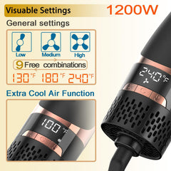 Nicebay hair dryer brush cold air function cools quickly to set the style