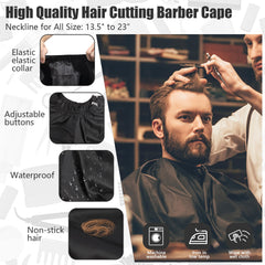 NICEMOVIC barber cape laid flat at 57 by 46 inches for full coverage