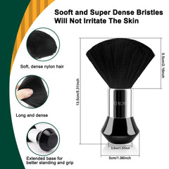 NICEMOVIC barber neck duster in hand demonstrates compact, travel-friendly cleaning.