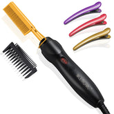 NICEMOVIC ceramic heating hair straightener in gold for fast, salon-worthy styling.