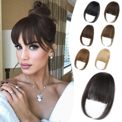 Niceone Hair wispy bangs clip-on application demonstrates easy daily wear