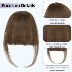 Niceone Hair wispy bangs on a model demonstrates daily wear and easy transformation.