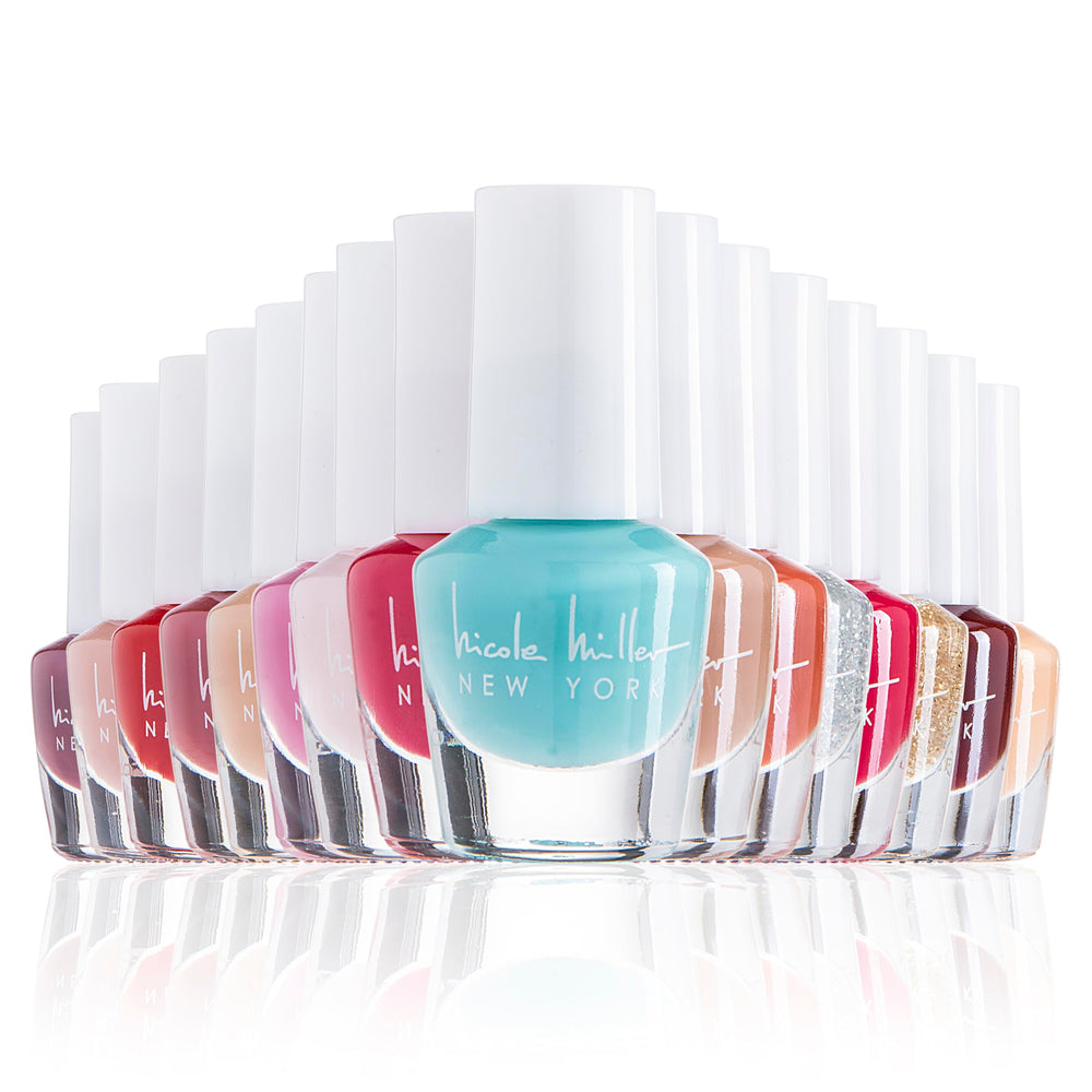 Nicole Miller New York mini nail polish set color swatches show versatile fashion shades