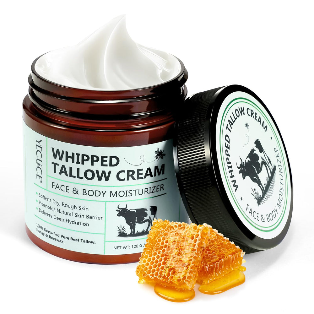 NIFEISHI beef tallow skin jar closeup showing nourishing texture for dry skin.