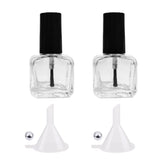 NIIIYTYB 2pc bottles with brush show clear glass for monitoring polish levels.