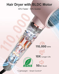 Nimmu 360-degree airflow with ceramic coating ensures even heat and smooth results