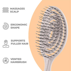 Ninabella Mini Spiral Brush on dry hair for smooth gliding and reduced breakage