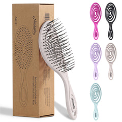 Ninabella Mini Spiral Brush close-up of handle for gentle detangling and comfortable grip