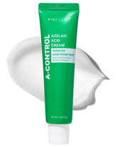 NINELESS A-Control Azelaic Cream bottle closeup demonstrates smooth texture for even skin tone.