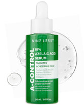 NINELESS A-Control serum bottle closeup for calmer irritated skin.