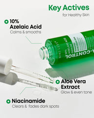 NINELESS A-Control serum imagery emphasizing daily acne prevention and oil control.