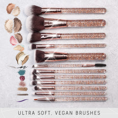 Niré Beauty glitter brush set with soft bristle heads for flawless application